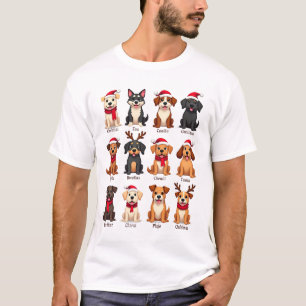 Süße 12 Hunde Xmas Lustige Hunde Liebhaber Weihnac T-Shirt