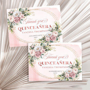 Süße 15 Boho Dankeskarten Rose Gold Grünzeug Dankeskarte