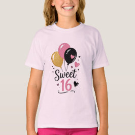 Süße 16 Ballons Teenie Mädchen Grafik T-Shirt
