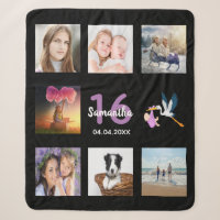 Süße 16-Foto-Collage schwarz