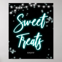 Süße 16 Geburtstag Teal Neon Süße Leckereien Schil