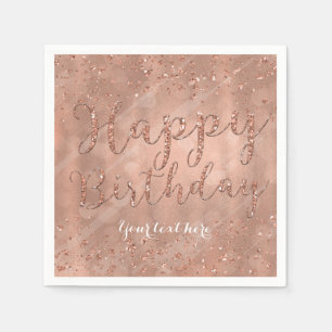Süße 16 Geburtstags-Party mit falschem Roségold-Gl Serviette