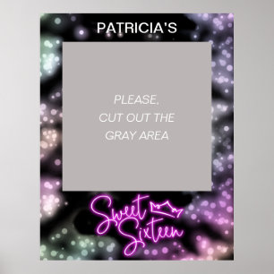 Süße 16. Geburtstags-Party mit farbenfrohem Neon-G Poster