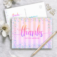 Süße 16. Geburtstags-Regenbogen-Ombre-Glitter-Dank