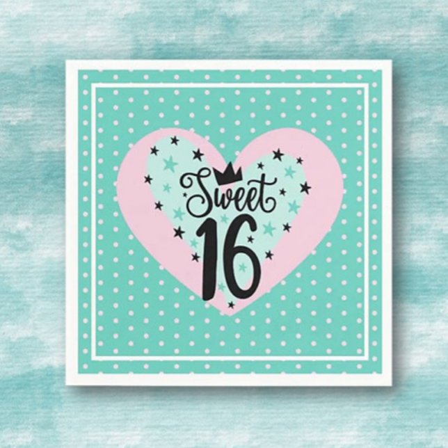 Süße 16. Geburtstagsfeier  Serviette (Von Creator hochgeladen)