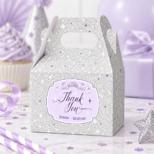 Süße 16 Glitzernde Dankeschön Silber Violett ID133 Geschenkschachtel