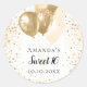 Süße 16 Goldballons mit weißem Glitzer Runder Aufkleber (Vorderseite)