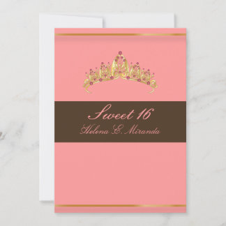Süße 16/hübsch in rosa Schokolade tiara Einladung