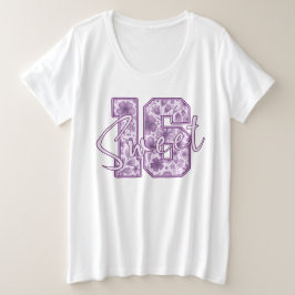 Süße 16 Lila Lavendel Blumen-Geschenk zum 16. Gebu Große Größe T-Shirt