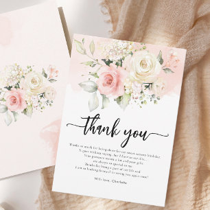 Süße 16 Rosa Florale Geburtstagsfeier Dankeskarte