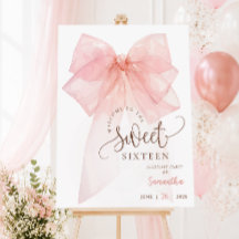 Süße 16 Rosa Schleife Geburtstags-Party Willkommen