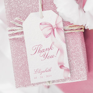 Süße 16 Rosa-Schleifen-Gunst-Tags Geschenkanhänger