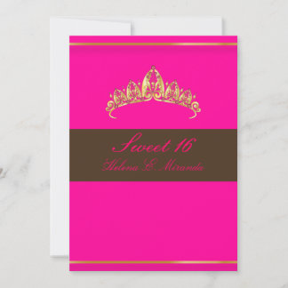 Süße 16/rosa Schokolade tiara Einladung