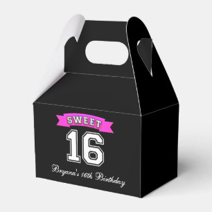 Süße 16 Schwarz & Pink Sport Geburtstagsfeier Gesc Geschenkschachtel