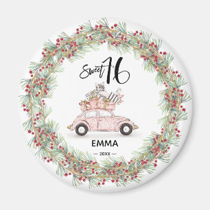 Süße 16-Signatur-Schriftzug-Auto-Grün-Weihnachten Magnet