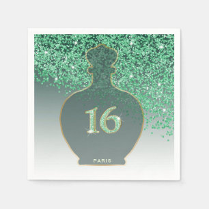 Süße 16 Smaragd-Duft, Grüne Pariser Boutique Serviette