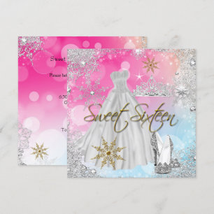 Süße 16 Süße Sechzehn Pink Blau Gold Elite Einladung