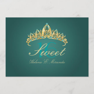 Süße 16/ Tiara/aquamarine grüne/Jade-Einladungen Einladung