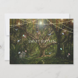 Süße 16 verzauberte Blume aus Wäldern Schmetterlin Einladung