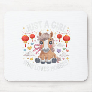 Süße 2026 Einfach Mädchen Das Pferde Liebt Zodiac Mousepad