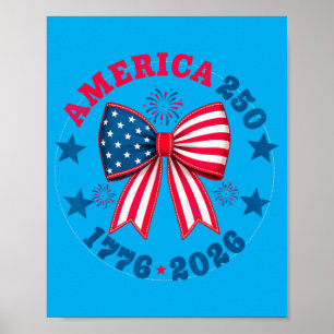 Süße 250. Jubiläum USA patriotisches Mädchen Kinde Poster