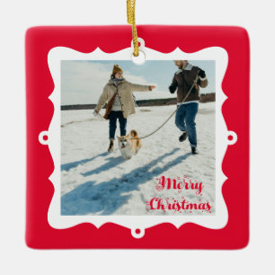 Süße 2 Foto Rahmen Weihnachten Keramikornament
