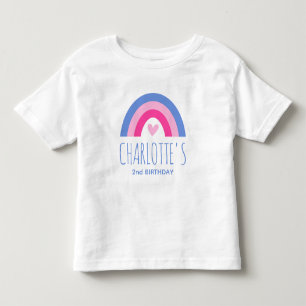 Süße 2. Geburtstags-Regenbogen-Personalisierter Na Kleinkind T-shirt