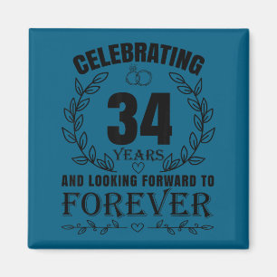 Süße 34. Hochzeitstag Gestaltung Magnet