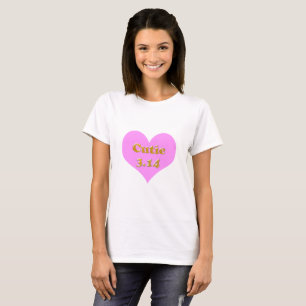 Süsse 3.14 Pi Tag Rosa Herz T-Shirt