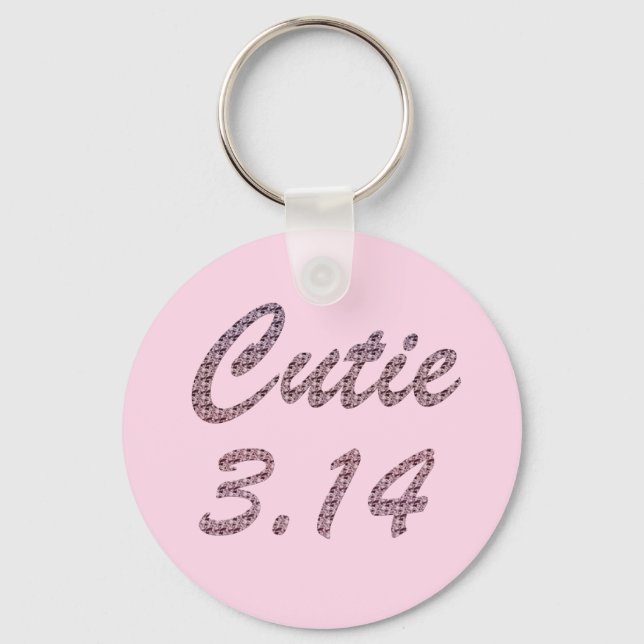 Süsse 3.14 Pi Tag Rosa Schlüsselanhänger (Vorderseite)