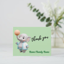 Süße 3D-Elefanten-Baby-Shower-Dankeschön