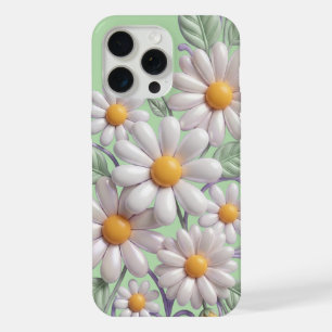 Süße 3D-Gänseblümchen-Grafik - Pastell Perlweiß iPhone 15 Pro Max Hülle