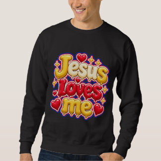 Süße 3D Jesus liebt mich Bubble-Letter Kinder Sweatshirt