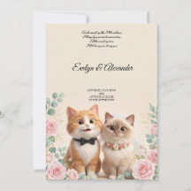 Süße 3D-Katz-Braut und Bräutigam Creme-Hochzeit