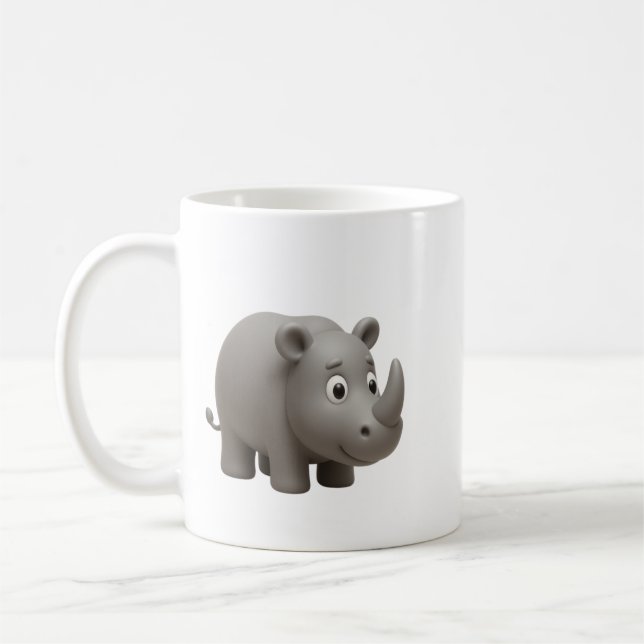Süße 3D-Nashorn-Kaffeetasse Kaffeetasse (Links)