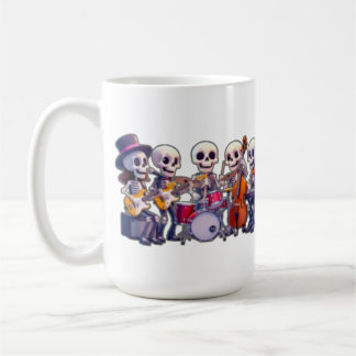 Süße 3D-Skelett-Musikband – Bezauberndes Cartoon-K Kaffeetasse
