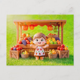Süße 3D-Waage-Sternzeichen-Girl Postkarte
