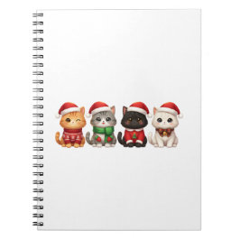 Süße 4 Weihnachtskatzen - Holiday Cats Design Notizblock