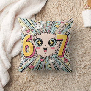 Süße 6 7 Brainrot Chibi Anime Kissen