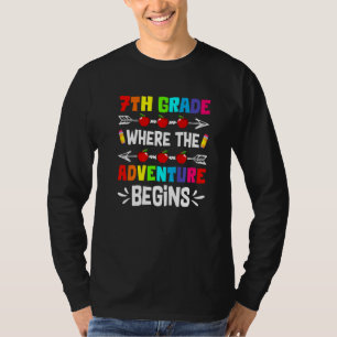 Süße 7. Klasse, wo das Abenteuer beginnt, zurück z T-Shirt