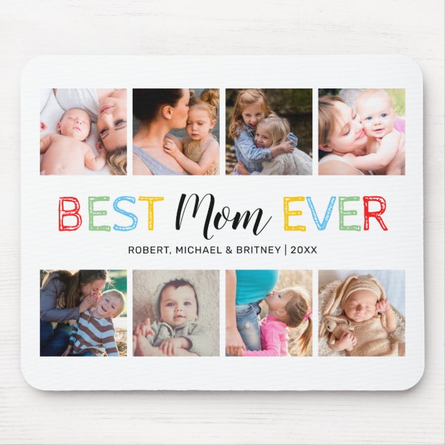 Süße 8-Foto-Collage-Mutter Mousepad (Vorne)
