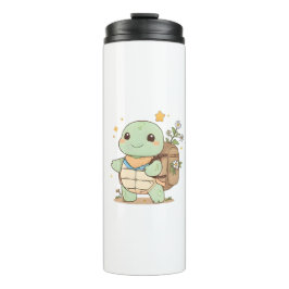 Süße Abenteuer-Schildkröte Reisende Kawaii Design Thermosbecher