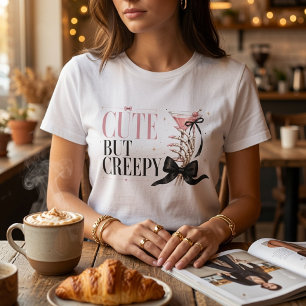 Süße aber gruselige Kokette Halloween-Rosa T-Shirt