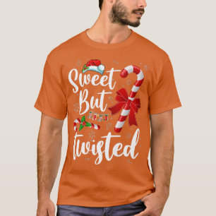 Süße aber verdrehte Candy Cane Schnee Santa Weihna T-Shirt