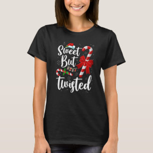 Süße aber verdrehte Candy Cane Schnee Santa Weihna T-Shirt