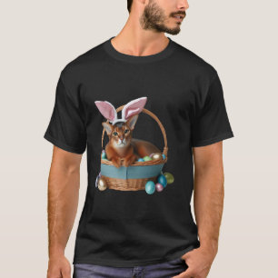 Süße Abessinierkatze Ostereiersuche Besitzer Hase T-Shirt
