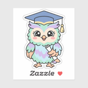 Süße Abschieds-Eule Cute Wise Graduate Aufkleber