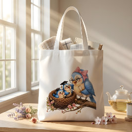 Süße Abschieds-Tasche mit Vogel-Motiv Tragetasche