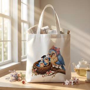 Süße Abschieds-Tasche mit Vogel-Motiv Tragetasche