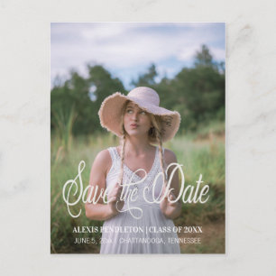 Süße Abschluss-Save-the-Date-Foto für Mädchen Postkarte